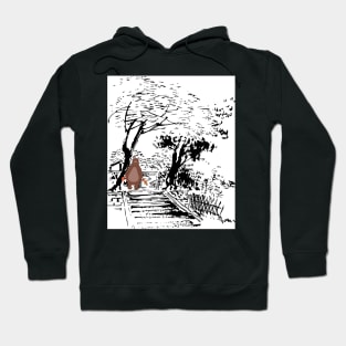 Hungry bear under the tree Hoodie